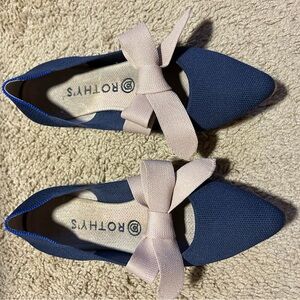 Rothy's Navy and pink Mary Jane’s